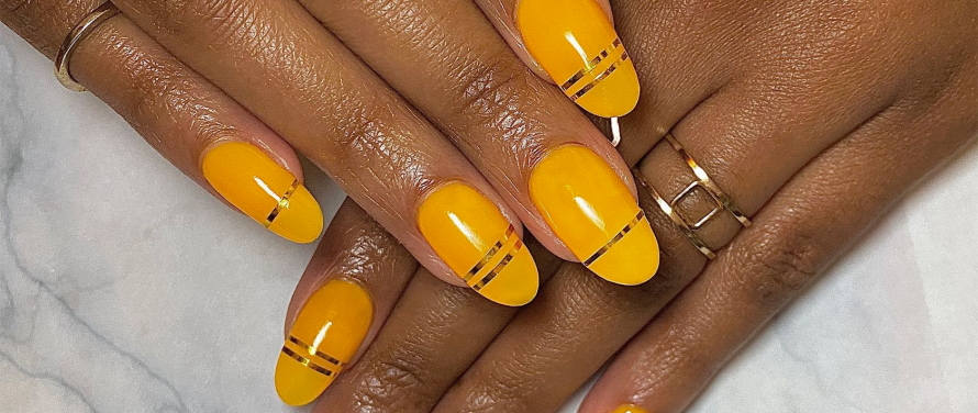 yellow nail design